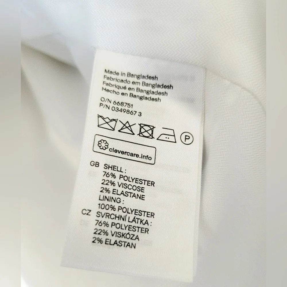 H&M Women's Fitted Blazer Ivory/Light Cream Woven Lined One Button New Medium - Picture 8 of 16